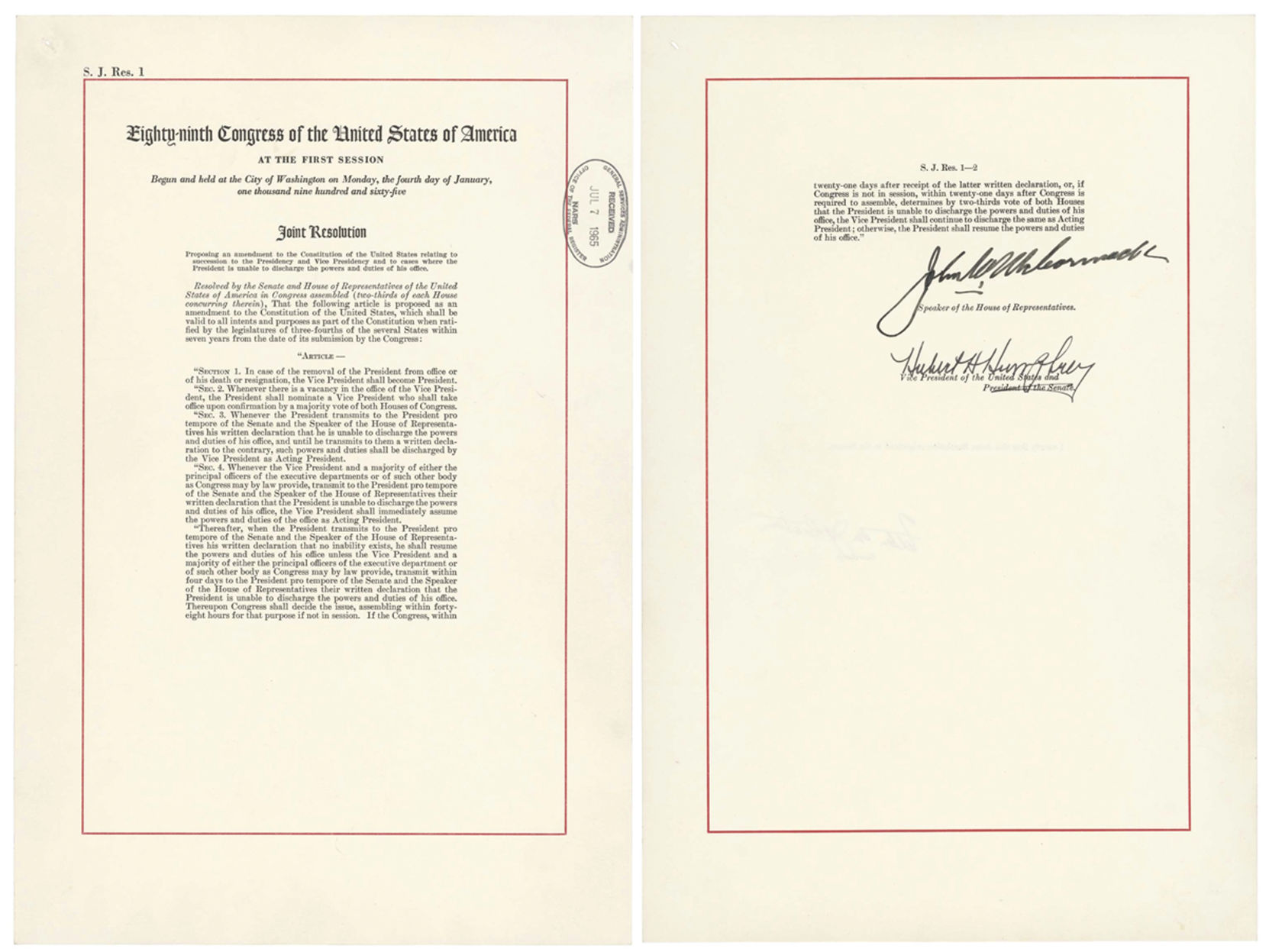 1967: The 25th Amendment